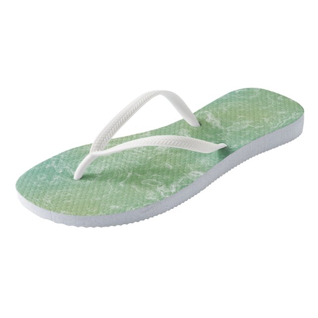 Tongs Marbre Vert et Blanc Tourbillon Abstrait (Incliné)