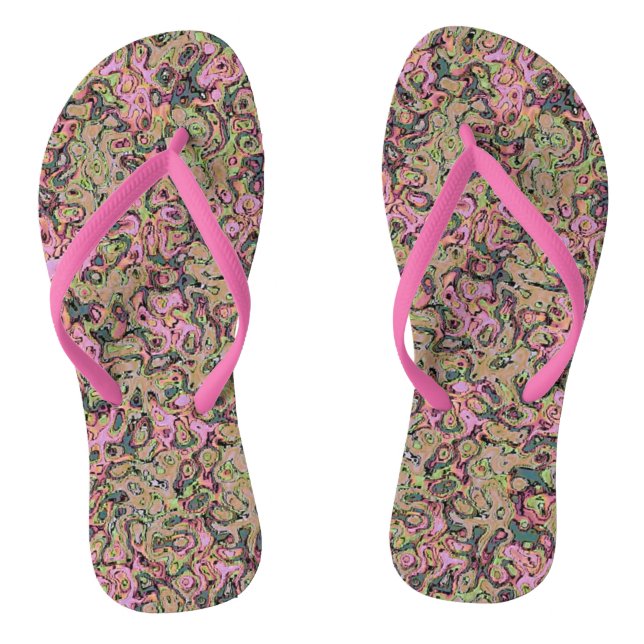 Tongs Marbre victorien rose beige design d'impression (Semelle)