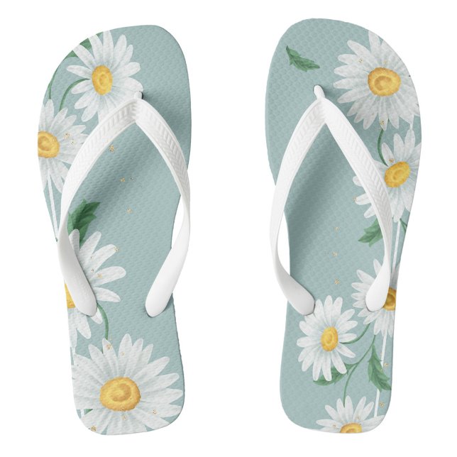 Tongs Marguerites (Summer Daisy Flip Flops Great For Beach or Pool!)
