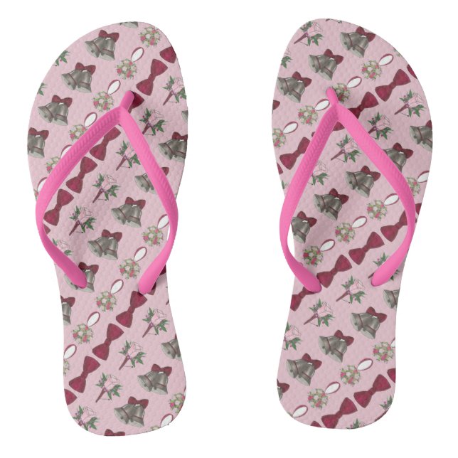 Tongs Mariage Bells Bride Rose Rose Flower Flip Flop (Semelle)