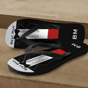 Tongs Mariage Best Man Personnalisé Tuxedo Flip Flops