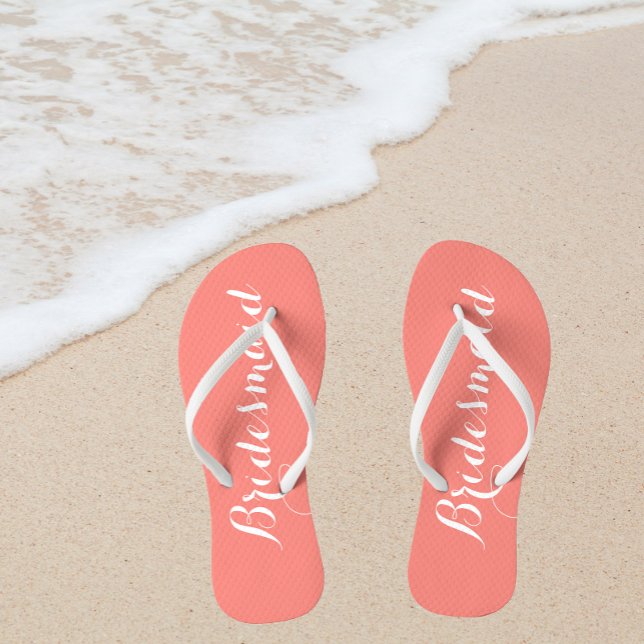 Tongs Mariage Bridesmaid Coral tendance (In Situ Beach)
