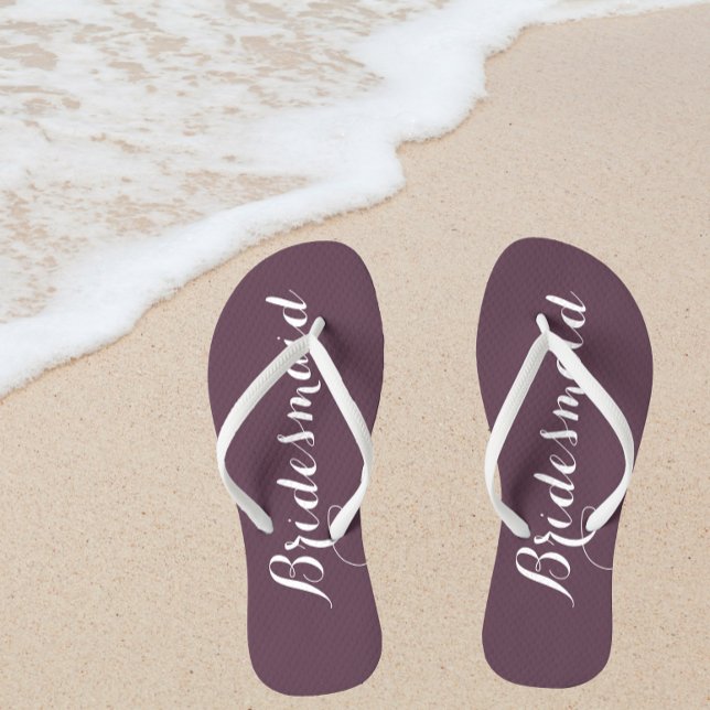 Tongs Mariage Bridesmaid Eggplant tendance (In Situ Beach)