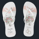 Tongs Mariage de mariée personnalisé<br><div class="desc">Flip Flops mariage pour la jolie mariée ! Personnalisez et ajoutez vos noms personnalisés et la date du mariage.</div>