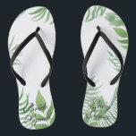 Tongs Mariage de remplissage aquarelle<br><div class="desc">Ce design présente une luxueuse aquarelle tropicale vert feuillage avec un look moderne et simpliste. Coordonner avec nos produits et accessoires en papier Mariage Watercolor Foliage. Une grande faveur de mariage pour toutes les demoiselles d'honneur.</div>