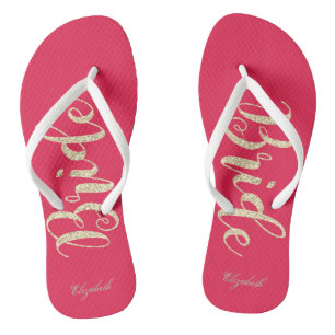 Tongs Mariée de Parties scintillant en or mignonne - Per