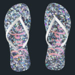 Tongs Mariée de Parties scintillant mignonne, violet -Pe<br><div class="desc">Mignonne mariée sur arrière - plan parties scintillant avec votre nom. Sélectionnez le bouton costume pour changer le style,  la couleur et la taille des polices.N'importe quelle fille aimerait avoir ce design élégant et élégant.</div>