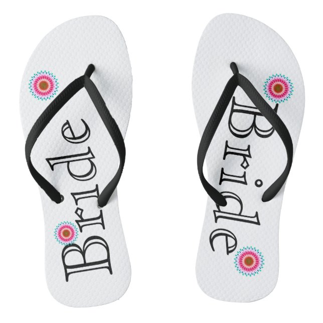 Tongs Mariée Fleur de Lotus Blanche et Rose (Semelle)