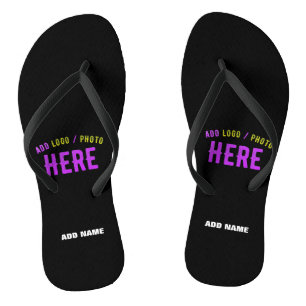 TONGS MARQUE VERIFIEE NOIRE PERSONNALISABLE MODERNE ET C