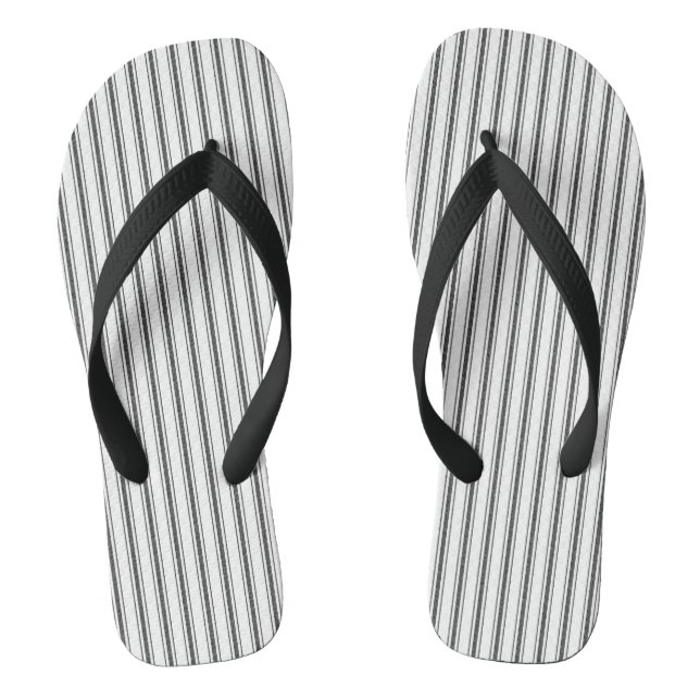 Tongs Matelas Ticker Motif rayé en noir blanc (Semelle)