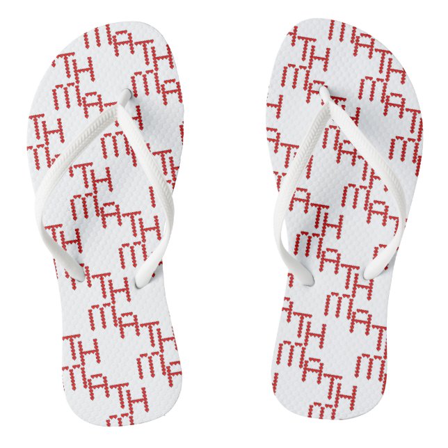 Tongs Math Red Hearts Texte (Semelle)