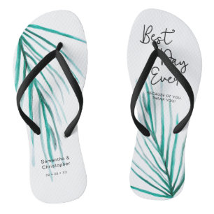 Tongs Meilleur Jour Jamais Personnalisé Mariage Plage