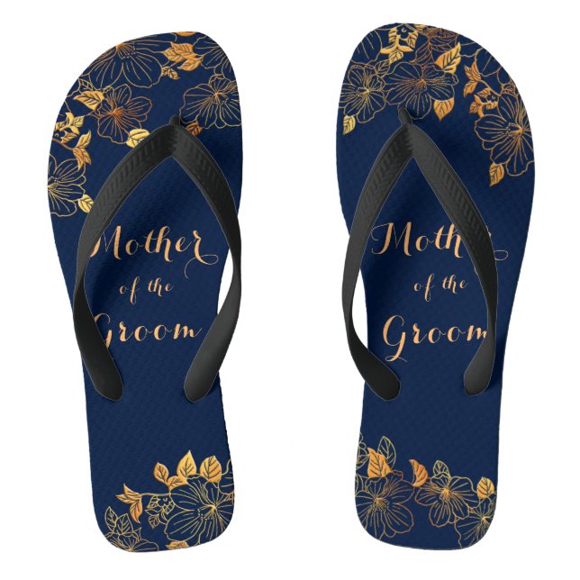 Tongs Mère du Groom Gold Foliage Marine Blue (Semelle)
