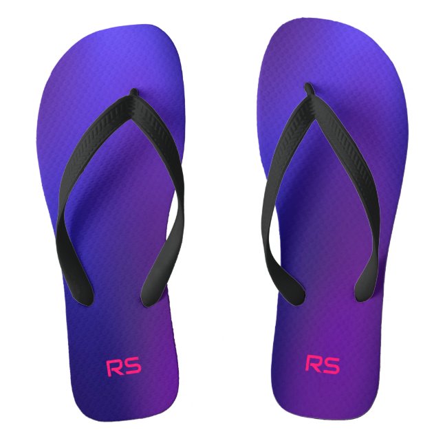 Tongs Métamorphose 2 Élégance bleue Monogramme initial (Semelle)