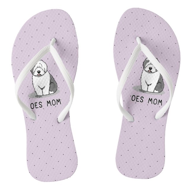 Tongs Mignonne chien OES Maman Vieux anglais Sheepdog Ma (Semelle)