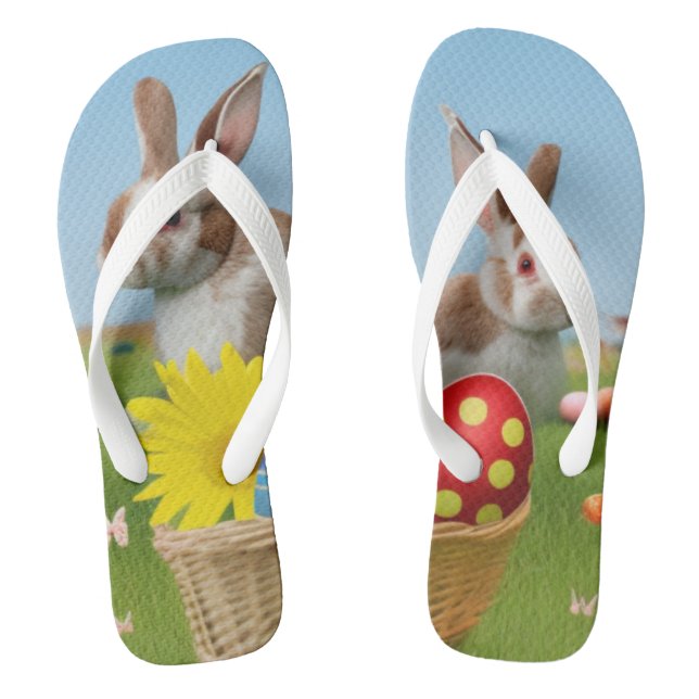 Tongs Mignonne lapin de Pâques pour une humeur positive (Semelle)