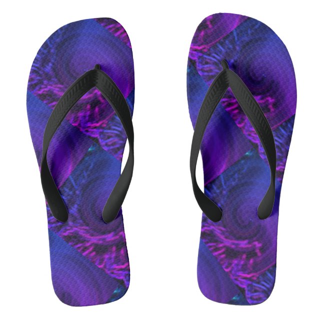 Tongs Mignonne Noir PURPLE BLUE Moderne Femme Flip Flops (Semelle)