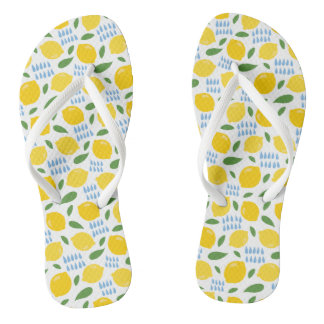 Tongs Mignons et feuilles verts motif