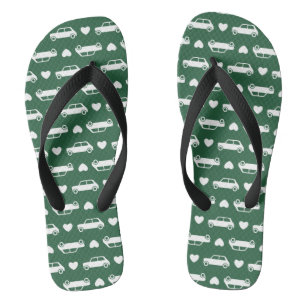 Tongs Mini Coeurs Voiture Vert