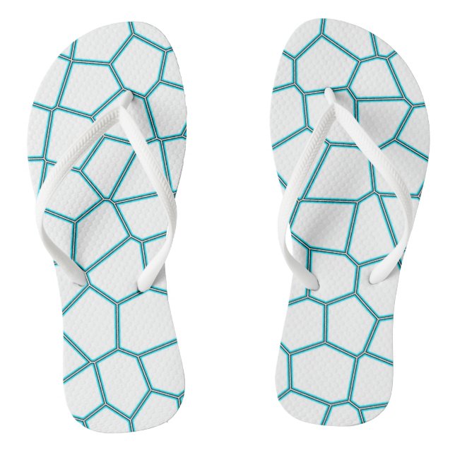 Tongs Minimalisme Art Abstrait Pale Turquoise Cellules B (Semelle)