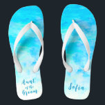 Tongs Minimaliste Aqua Blue Gradient Tante de la chambre<br><div class="desc">Ces tongs minimalistes Aqua Blue Gradient Tante of the Groom est un cadeau mémorable pour les membres de la fête de mariage : mariée, demoiselles d'honneur, tante de la mariée/mariée, bonne d'honneur... Ils ajouteront une dose élégante de glamour à votre jour de mariage, de fête de bachelorette ou autre célébration....</div>