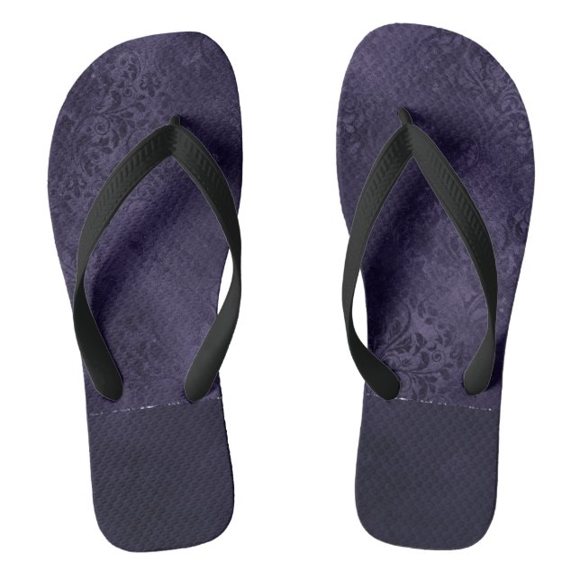 Tongs Minuit Indigo Romance | Satiny Grunge Damask (Semelle)