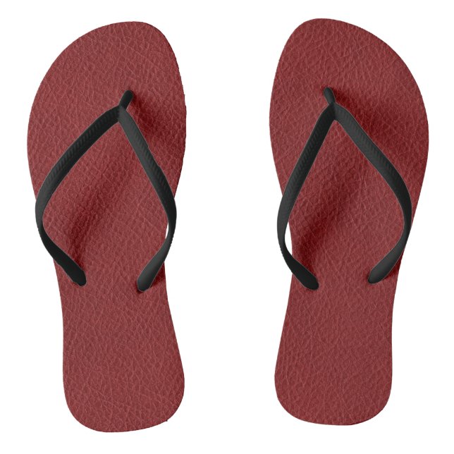 Tongs Modèle aspect cuir marron rouge sangles fines noir (Semelle)