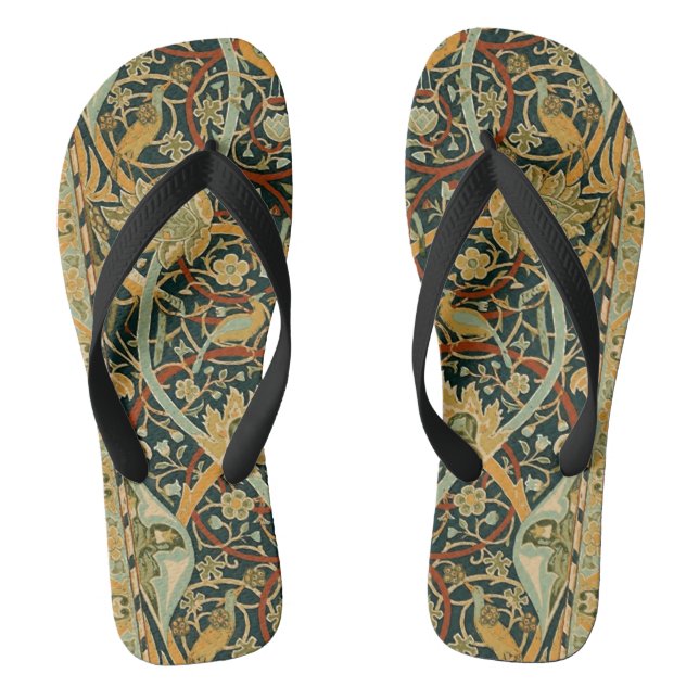 Tongs Modèle de tapisserie forestière de William Morris  (Semelle)