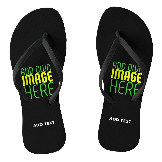 TONGS MODELE DE TEXTE D'IMAGE NOIRE SIMPLE ET MODIFIABLE (Semelle)