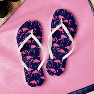 Tongs Modèle flamant rose et marine