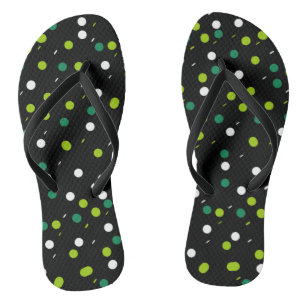 Tongs Modèle Formes Blanches Vert Citron