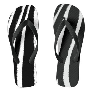 Tongs Modèle Zèbre noir et blanc