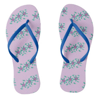 Tongs Modèles de trois fleurs violettes FlipFlops Floral