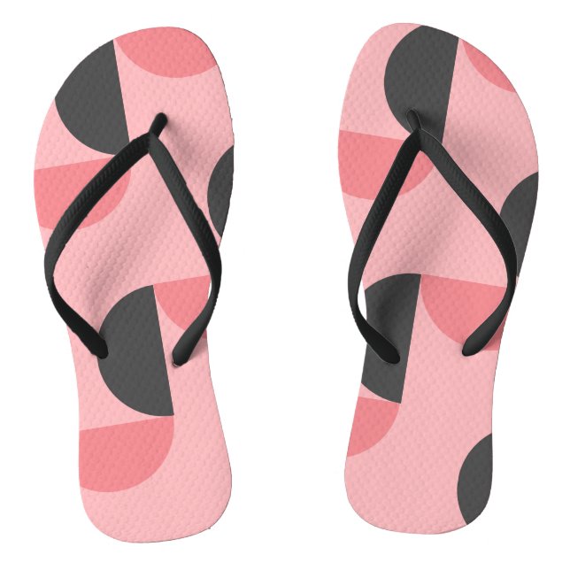 Tongs Moderne du milieu du siècle rose et gris (Semelle)