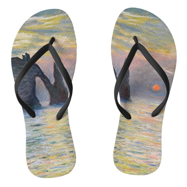 Tongs Monet - Le Manneport, Falaise à Etretat, coucher d (Semelle)