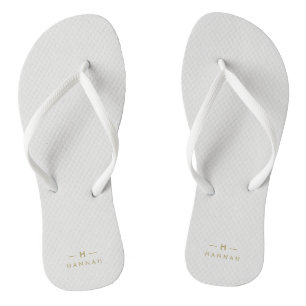 Tongs Monogram or gray   Minimaliste Elegant Moderne