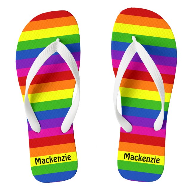 Tongs Monogramme arc-en-ciel mignon Gay pride (Semelle)