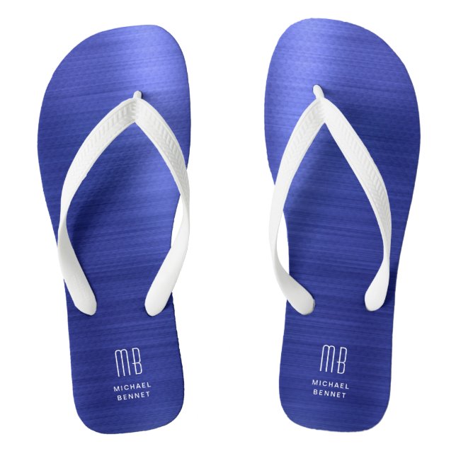 Tongs Monogramme Bleu Élégant (Semelle)