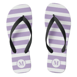 Tongs Monogramme classique Lilac Gris pourpre et blanc