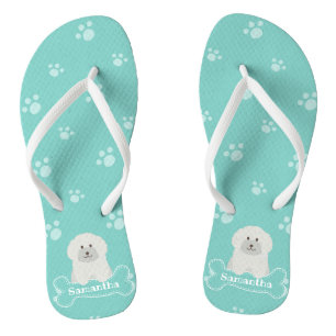 Tongs Monogramme de Amoureux des chiens de chiot blanc f