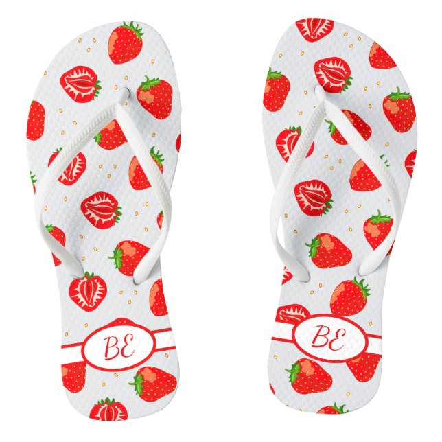 Tongs Monogramme de fraises d'été (Semelle)