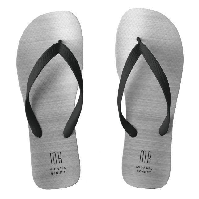 Tongs Monogramme Élégant Gris (Semelle)
