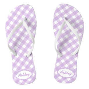 Tongs Monogramme En vichy violet