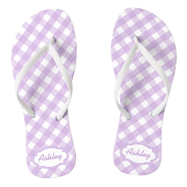 Tongs Monogramme En vichy violet (Semelle)