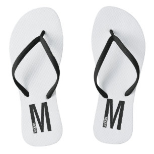 Tongs Monogramme et nom personnalisés modernes