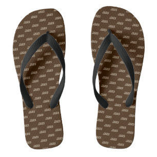 Tongs Monogramme initial Brown