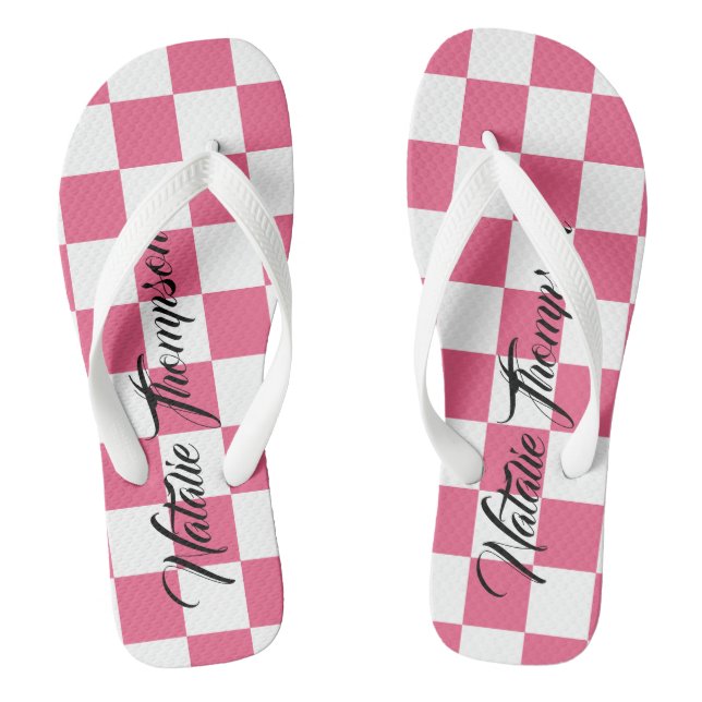 Tongs Monogramme monogramme à carreaux rose et blanc pou (Semelle)