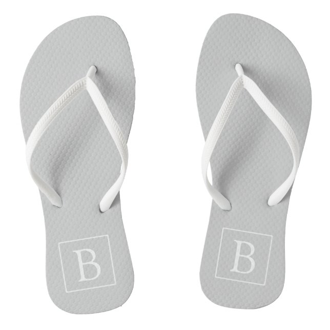 Tongs Monogramme simple gris clair (Semelle)