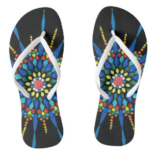 Tongs mosaïques de pierres précieuses colorées