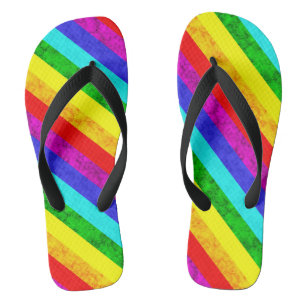Tongs Motif abstrait arc-en-ciel